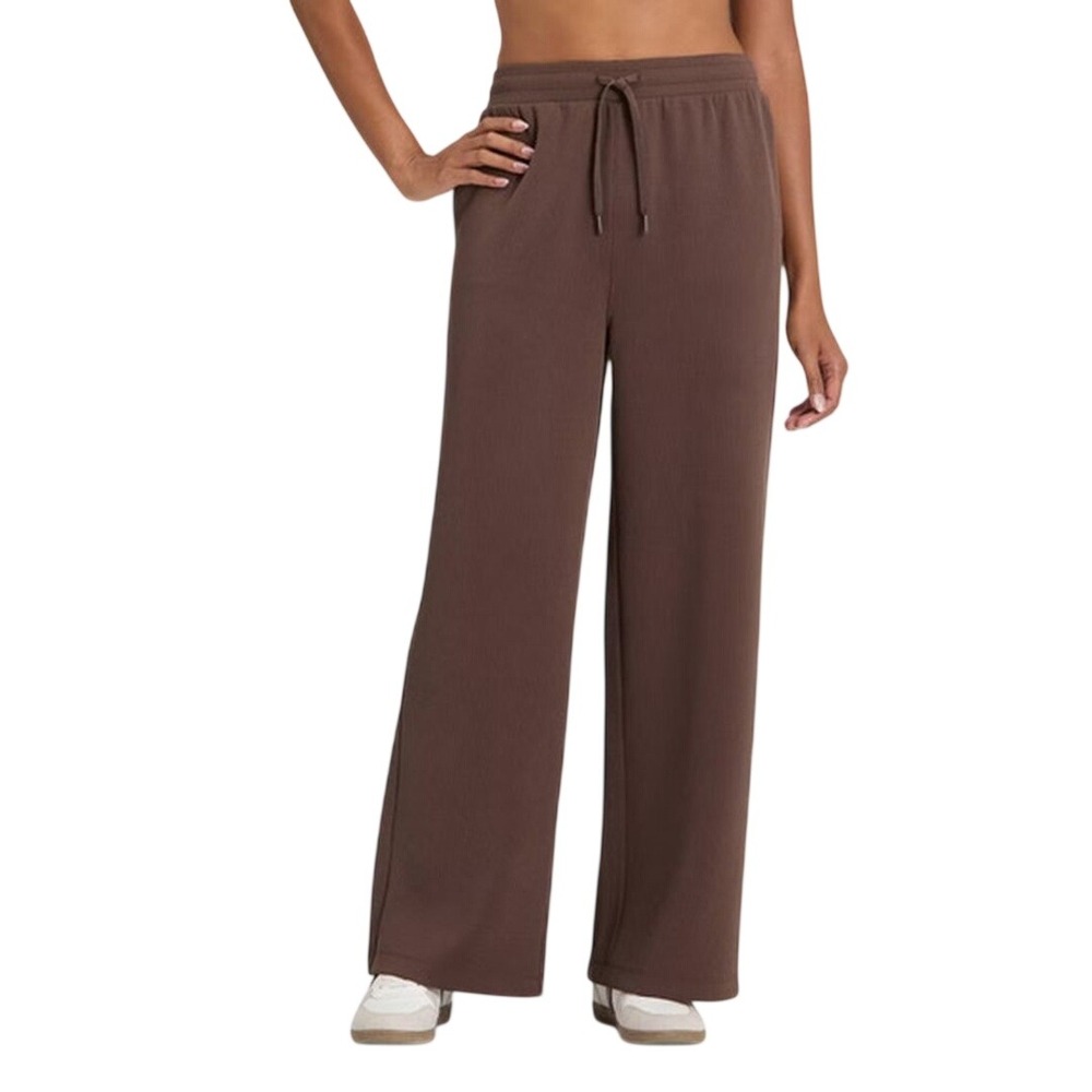 All in Motion Women's Brown Airy Sleek Ribbed Wide Leg Pants Size XS